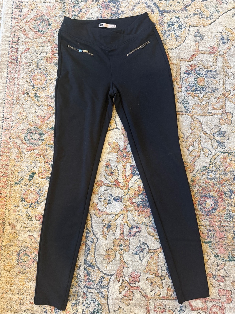 SO Black High-Rise Leggings with Zip Pocket Detail